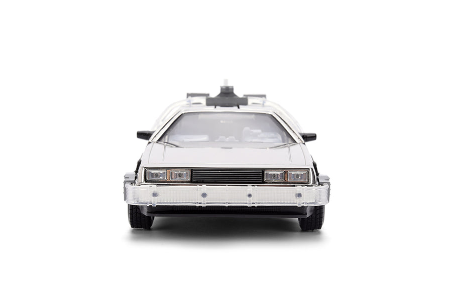 Time Machine Vehicles Buy Back to the Future Time Machine, 1:24 Scale Vehicle (Chrome ...