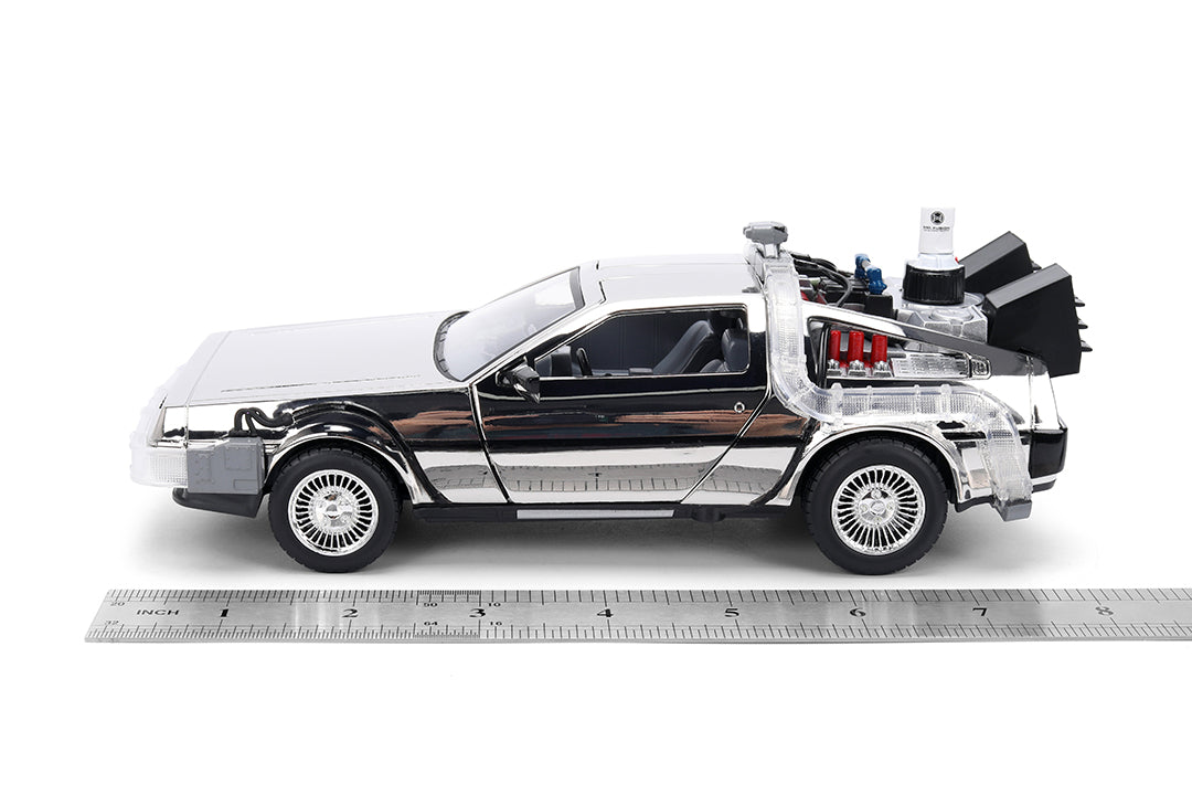 Back to the Future Time Machine, 1:24 Scale Vehicle (Chrome Exclusive) (PRE-ORDER)
