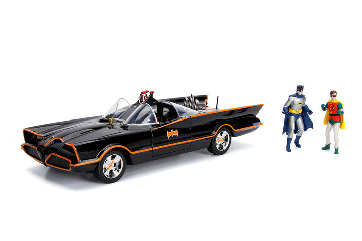 Batman Classic TV Series Batmobile with Batman & Robin, 1:18 Scale Vehicle & 3.75" Figures