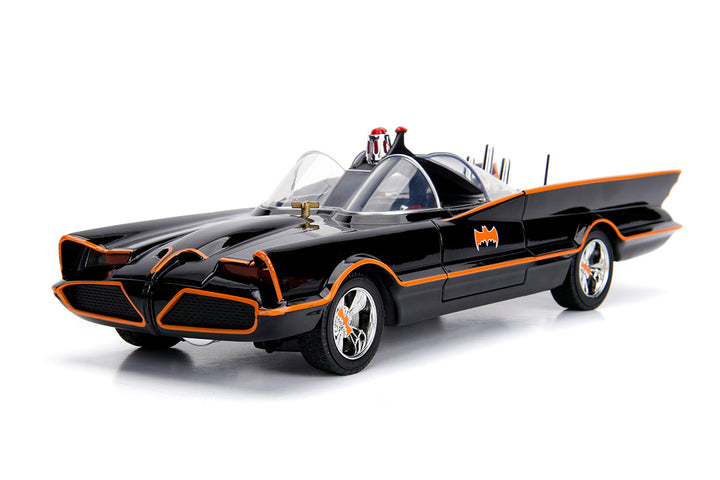 Batman Classic TV Series Batmobile with Batman & Robin, 1:18 Scale Vehicle & 3.75" Figures