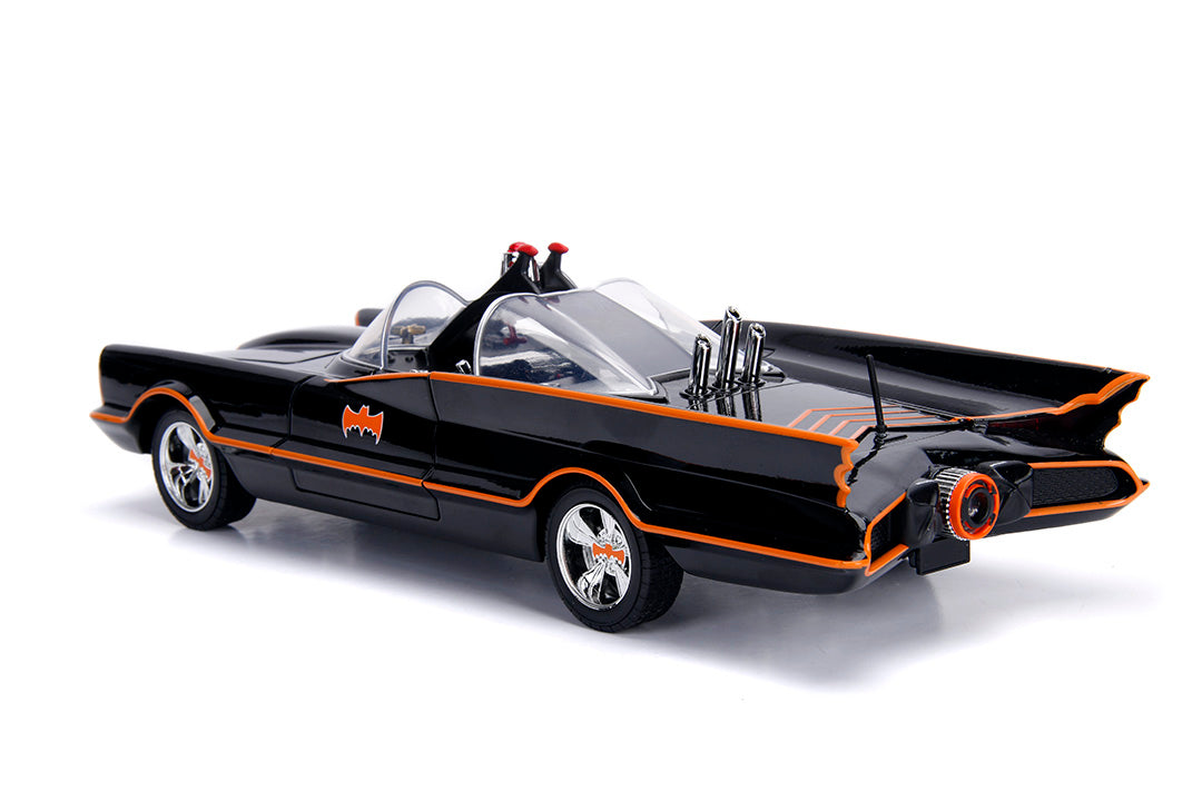 Batman Classic TV Series Batmobile with Batman & Robin, 1:18 Scale Vehicle & 3.75" Figures
