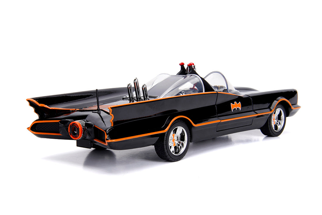 Batman Classic TV Series Batmobile with Batman & Robin, 1:18 Scale Vehicle & 3.75" Figures