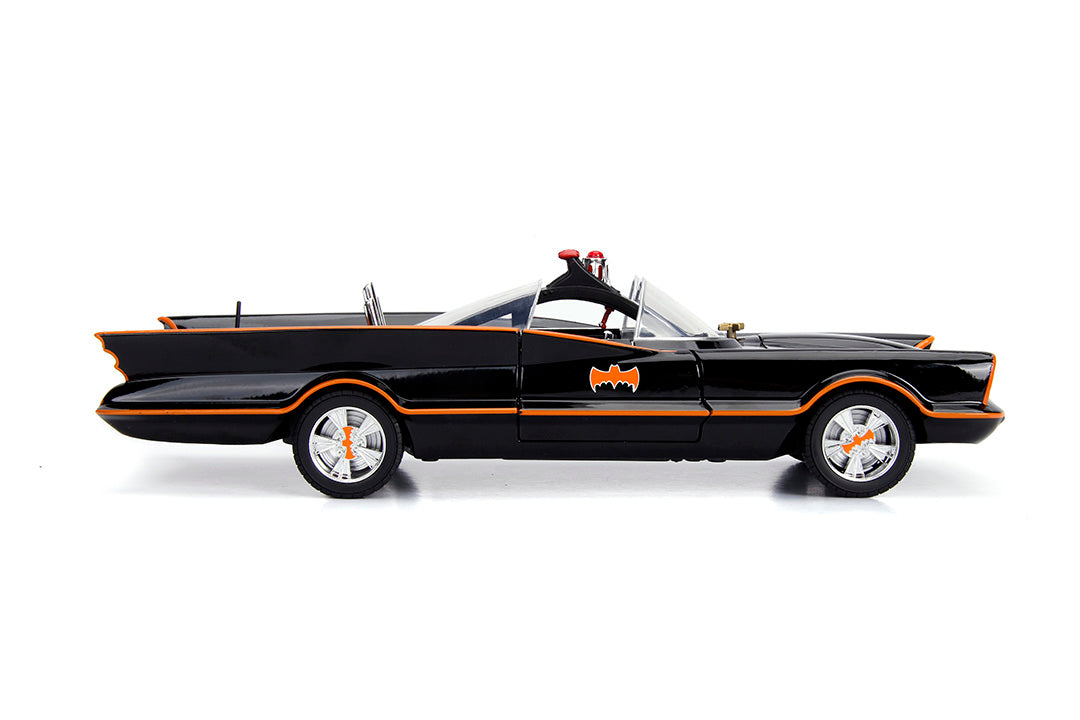 Batman Classic TV Series Batmobile with Batman & Robin, 1:18 Scale Vehicle & 3.75" Figures