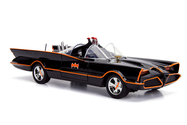 Batman Classic TV Series Batmobile with Batman & Robin, 1:18 Scale Vehicle & 3.75" Figures