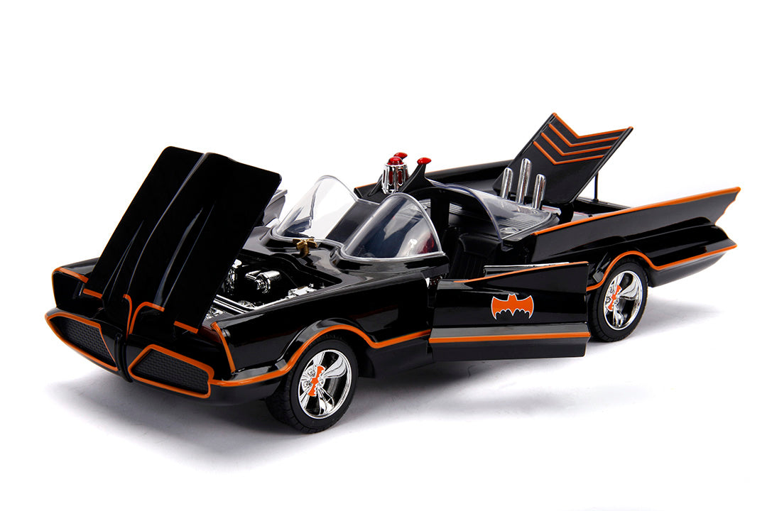 Batman Classic TV Series Batmobile with Batman & Robin, 1:18 Scale Vehicle & 3.75" Figures