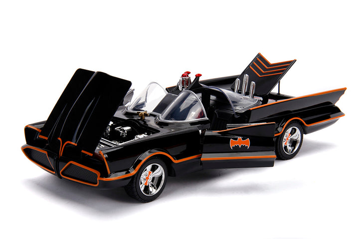 Batman Classic TV Series Batmobile with Batman & Robin, 1:18 Scale Vehicle & 3.75" Figures