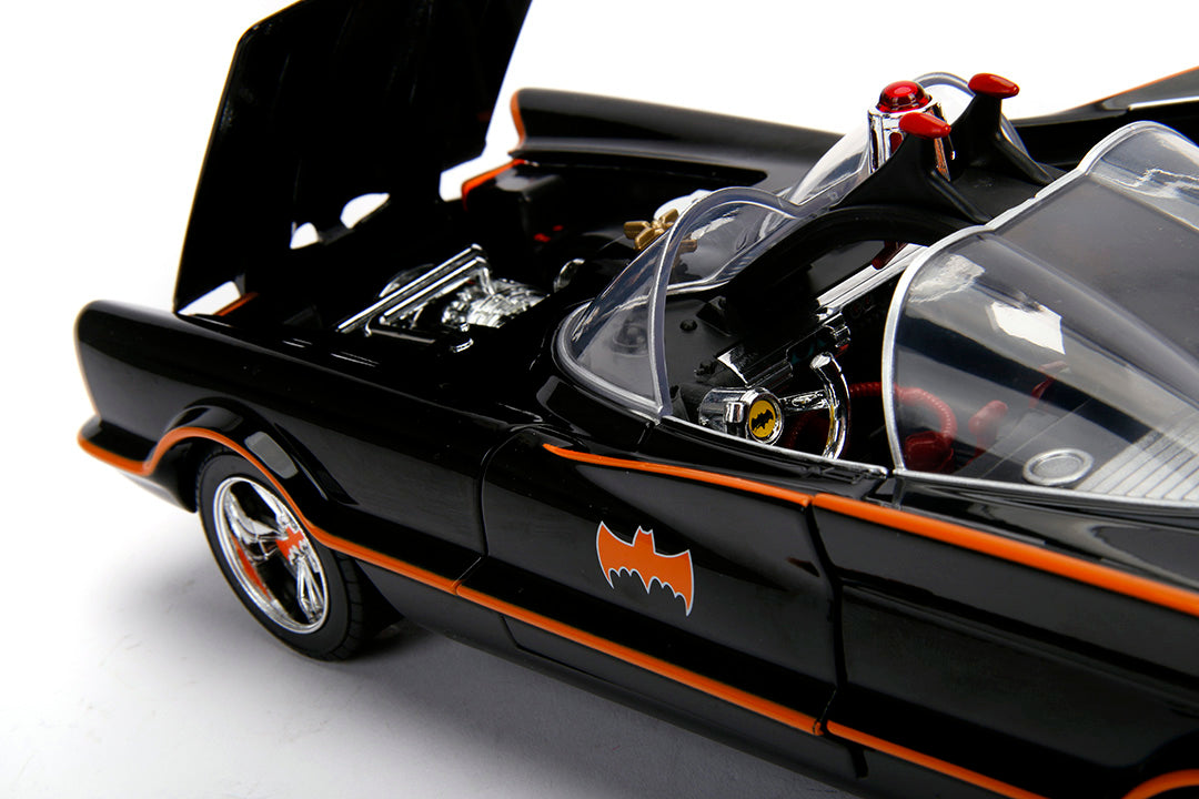 Batman Classic TV Series Batmobile with Batman & Robin, 1:18 Scale Vehicle & 3.75" Figures