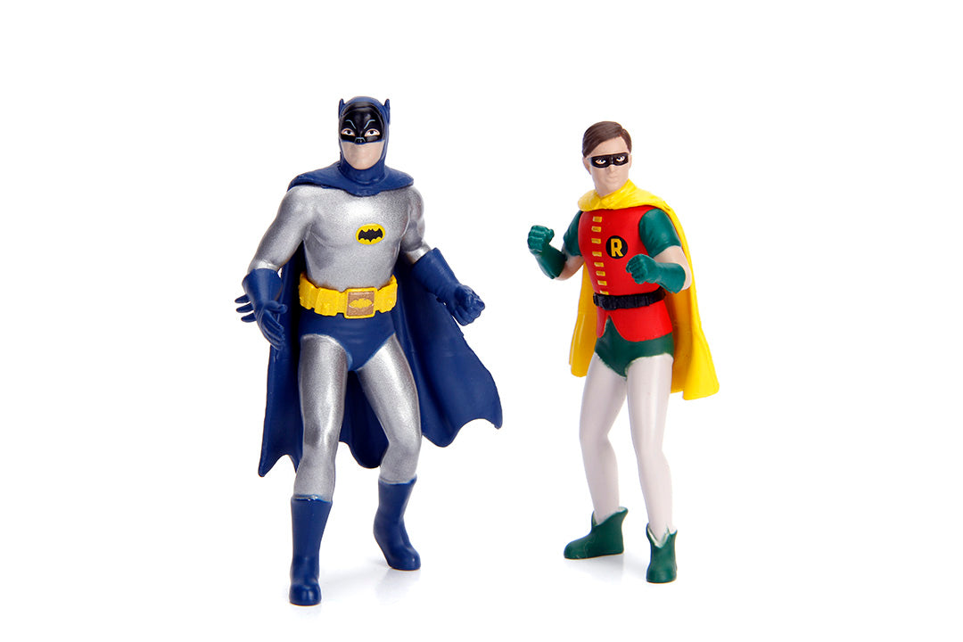 Batman Classic TV Series Batmobile with Batman & Robin, 1:18 Scale Vehicle & 3.75" Figures