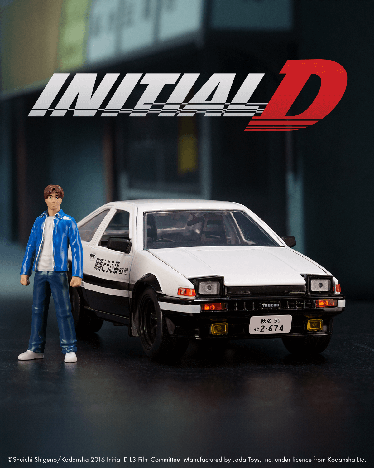 Initial D 1:24 Toyota Trueno AE-86 w/ Takumi Feature Mobile