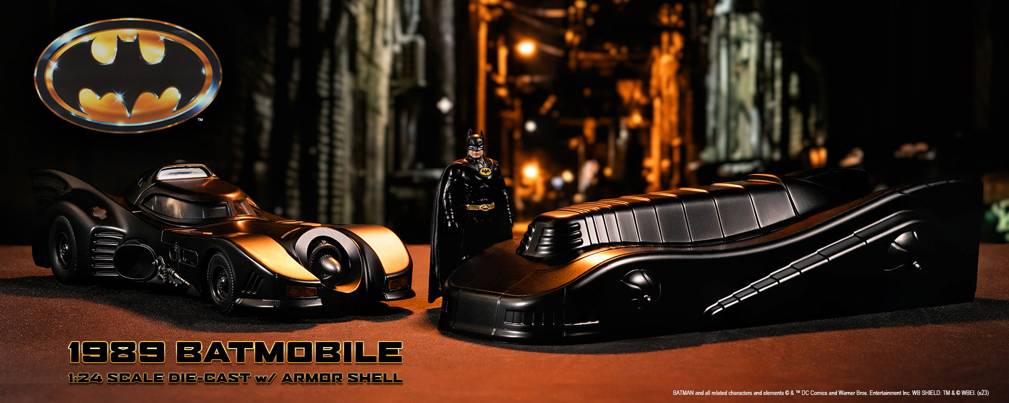 Batman (1989) Batmobile w/ Armor & Batman, 1:24 Scale Batman (1989) Batmobile w/ Armor & Batman, 1:24 Scale