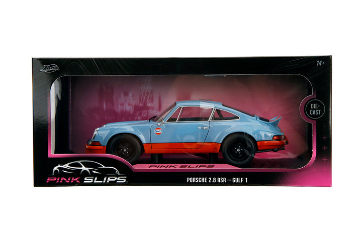 Pink Slips Porsche 911 RSR Gulf 1, 1:18 Scale Vehicle (Wave 4)