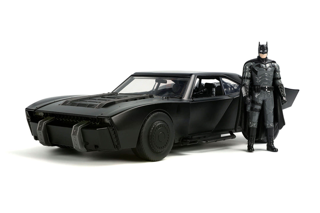 The Batman (2022) Batmobile & Batman, 1:18 Scale Vehicle & 3.75" Figure