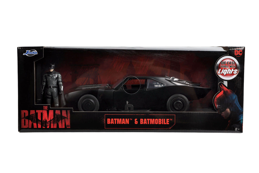 The Batman (2022) Batmobile & Batman, 1:18 Scale Vehicle & 3.75" Figure