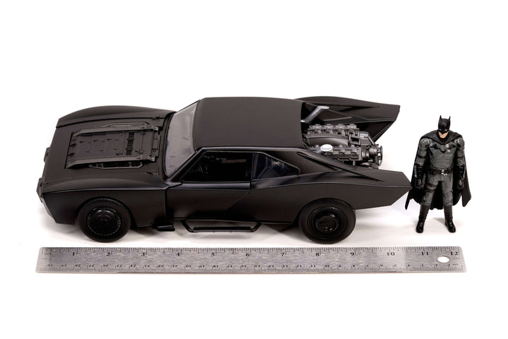 The Batman (2022) Batmobile & Batman, 1:18 Scale Vehicle & 3.75" Figure